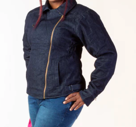 Armored denim jacket sales